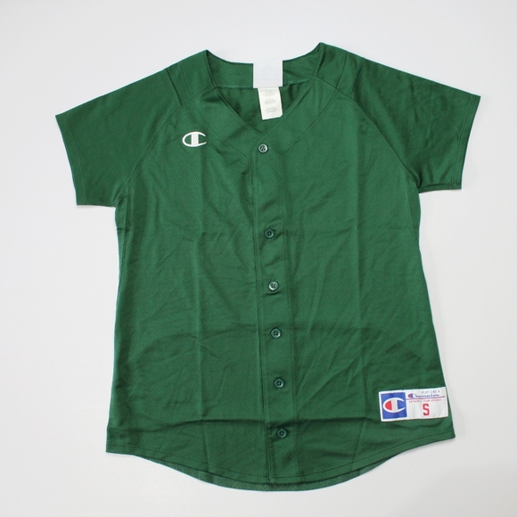Champion Full Button Short Sleeve Green Jersey - Picture 1 of 6